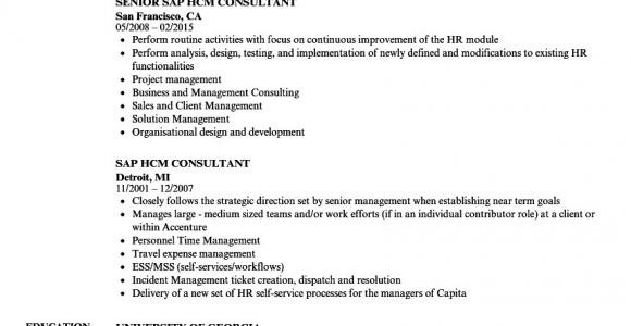 Sap Hcm Resume Samples for Freshers Sap Hcm Resume Samples