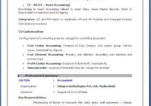 Sap Mm Sample Resume 3 Years Experience Sap Fico Resume 3 Years Experience