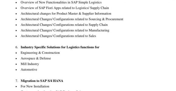 Sap S4 Hana Simple Logistics Sample Resume Ppt Sap S4 Hana Logistics Consultant Sap Logistics