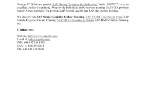 Sap S4 Hana Simple Logistics Sample Resume Sap S4 Hana Simple Logistics Pdf