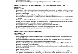 School Based Occupational therapy Resume Sample Resume for Occupational therapy Mryn ism