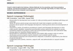 School Based Speech Language Pathologist Resume Sample Speech Language Pathologist Resume Samples