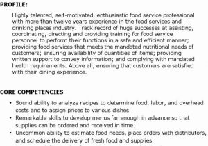 School Food Service Manager Resume Sample Food Service Manager Resume Best Food Service Resume