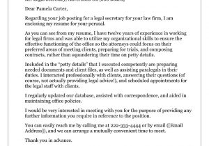 Secretary Cover Letter for Resume Samples Legal Secretary Cover Letter Sample