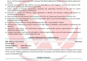 Selenium Testing Resume Sample for Freshers Selenium Sample Resumes, Download Resume format Templates!