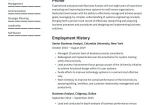 Senior Business System Analyst Resume Sample Senior Business Analyst Resume Template 2019 · Resume.io Senior Business System Analyst Resume Sample Senior Business Analyst Resume Template 2019 · Resume.io