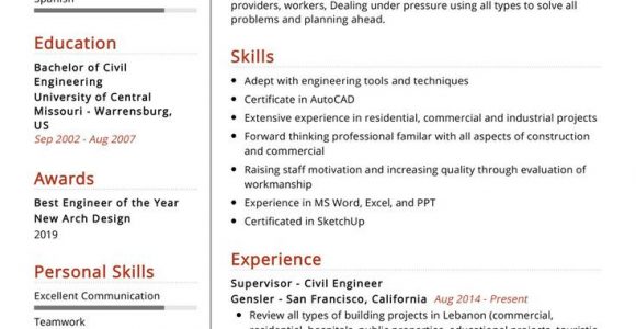 Senior Civil Engineer Resume Sample Free Download the Most Re Mended Professional Civil Engineer Resume