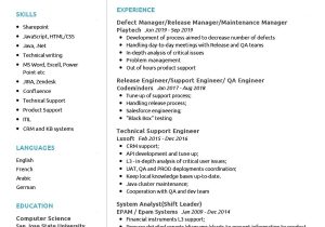 Senior Desktop Support Engineer Sample Resume Technical Support Engineer Cv Template 2022 Writing Tips …