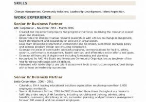 Senior Hr Business Partner Resume Sample Senior Hr Business Partner Resume Samples