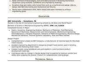 Sheet Metal Production Engineer Resume Sample Mechanical Engineer Resume Entry Level