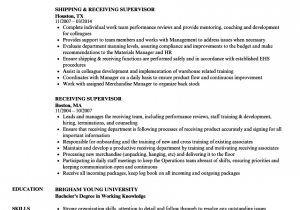 Shipping and Receiving Supervisor Resume Sample Receiving Supervisor Resume Samples