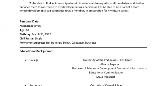 Simple Sample Resume format for Students Sample Resume format for Students