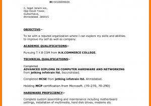 Simple Sample Resume format Free Download Simple Resume format Download In Ms Word