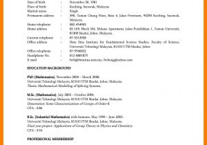 Simple Sample Resume format Free Download Simple Resume Template Malaysia Free Download with Simple