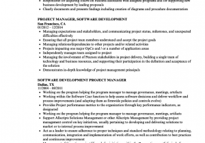 Software Development Project Manager Resume Sample software Project Manager Job Description Most Freeware
