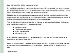 Software Engineer Cover Letter Resume Sample associate software Engineer Cover Letter Examples – Qwikresume