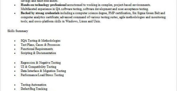 Software Tester Resume Sample for Freshers 25 Sample Resume for software Tester Freshers