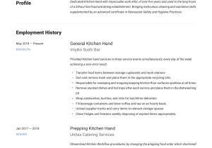 Soup Kitchen Volunteer Experience Resume Sample Kitchen Hand Resume & Writing Guide  12 Free Templates 2020