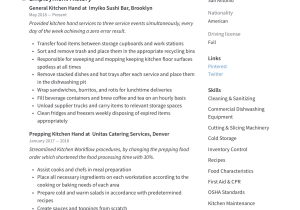 Soup Kitchen Volunteer Experience Resume Sample Kitchen Hand Resume & Writing Guide  12 Free Templates 2020