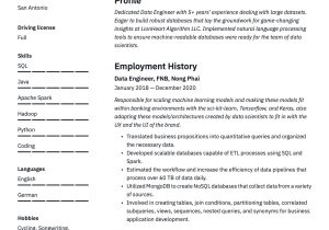 Spark Sample Resume for Full Time Jobs Data Engineer Resume’s & Guide  20 Templates Pdf