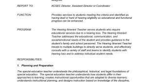 Special Education Itinerant Teacher Resume Samples Hearing Itinerant Teacher Special Education Teacher Job …
