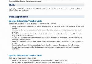 Special Education Teacher Aide Resume Samples Special Education Teacher Aide Resume Samples