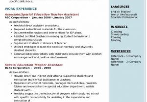Special Education Teacher Aide Resume Samples Special Education Teacher assistant Resume Samples
