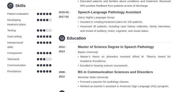 Speech Language Pathologist Slp Resume Sample Speech Pathologist Resume Slp Resume Examples & Tips