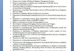 Sql Dba Sample Resumes for Experienced Sql Dba Sample Resume format In Word Free Download