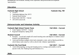 Student Resume Sample for Part Time Job First Part Time Job Resume Sample