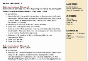 Substance Abuse Case Manager Resume Sample Substance Abuse therapist Resume Samples