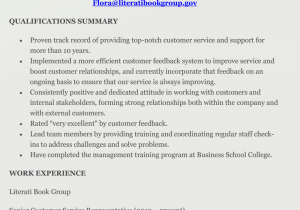 Summary Of Qualifications Sample Resume for Customer Service How to Craft A Perfect Customer Service Resume Using Examples