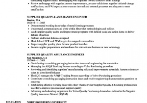 Supplier Quality assurance Engineer Resume Sample Supplier Quality assurance Engineer Resume Samples