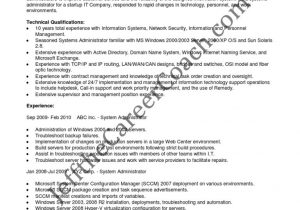 System Administrator Sample Resume 2 Years Experience Windows System Administrator Sample Resume 2 Pdf