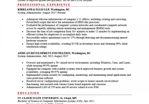 System Administrator Sample Resume 4 Years Experience System Administrator Resume Example & Writing Tips