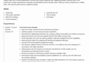 Taco Bell Team Member Resume Sample Fast Food Team Member Resume Example Taco Bell Eastlake