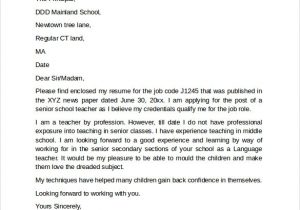 Teacher Resume and Cover Letter Samples Free 14 Teacher Cover Letter Examples In Pdf