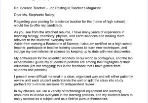 Teacher Resume and Cover Letter Samples High School Teacher Cover Letter Sample
