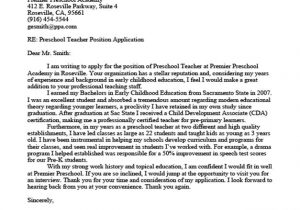 Teacher Resume and Cover Letter Samples Preschool Teacher Cover Letter Sample & Tips