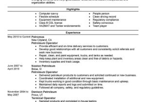 Terminal Operator Resume Sample for Entry Best Petroleum Operator Resume Example From Professional Resume …