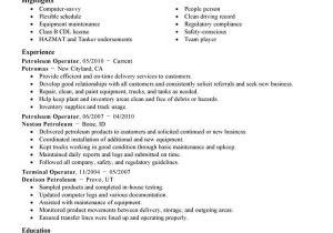 Terminal Operator Resume Sample for Entry Best Petroleum Operator Resume Example From Professional Resume …