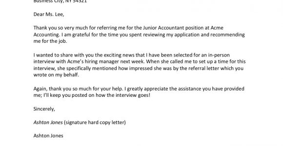 Thank You Letter for Considering My Resume Sample Thank-you Letter for A Job Referral Examples and Tips