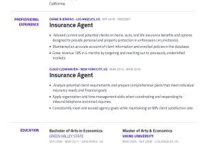 Top Life Insurance and Retirement Agent Resume Samples Insurance Agent Resume Example with Content Sample Craftmycv