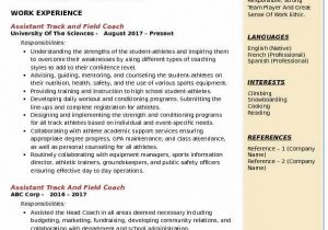 Track and Field Coach Resume Sample assistant Track and Field Coach Resume Samples