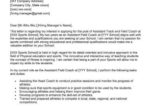 Track and Field Resume athlete Sample assistant Track and Field Coach Cover Letter Examples – Qwikresume