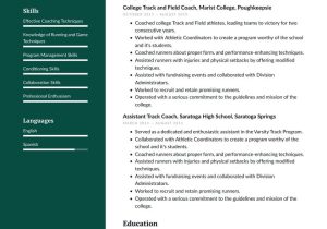Track and Field Resume athlete Sample Track Coach Resume Example & Writing Guide Â· Resume.io