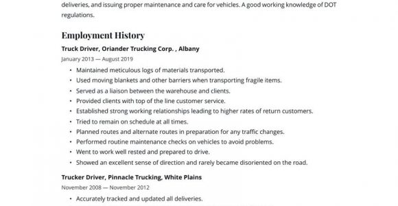 Tractor Trailer Truck Driver Resume Sample Truck Driver Resume Examples & Writing Tips 2021 (free Guide)