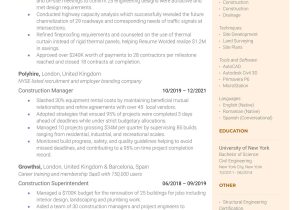 Traffic Engineering Skills Section Entry Level Resume Samples Civil Project Engineer Resume Example for 2022 Resume Worded