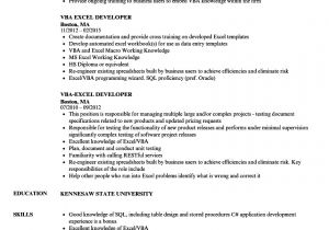 Vba Developer Macros Excel Sample Resume Excel Vba Developer Job Description the Best Developer