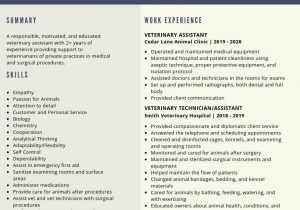 Veterinary assistant Resume Sample with No Experience Veterinary assistant Resume Samples and Tips [pdflancarrezekiqdoc Templates …